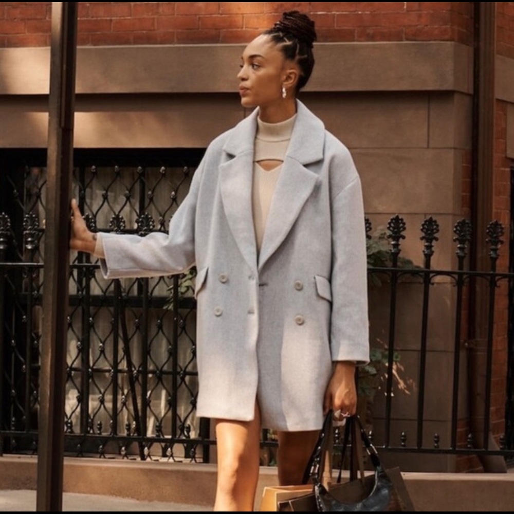 Abercrombie and Fitch A&F wool blend coat grey